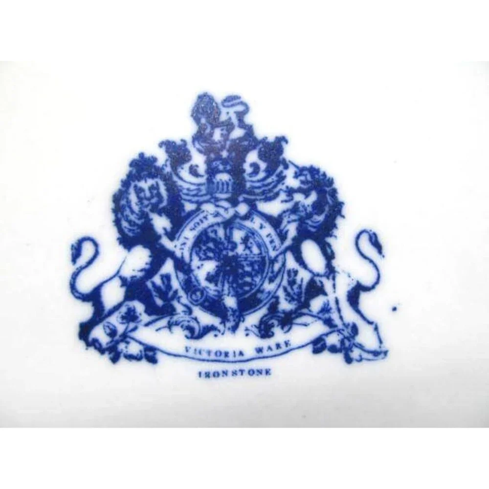 Victoria Ware Ironstone Blue Scenic Plate 12